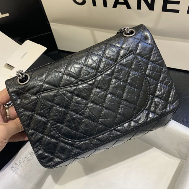 Chanel女包 37586# Chanel經典復古大象紋牛皮口蓋鏈包 方扣系列 Chanel鏈條單肩斜挎包  djc3983